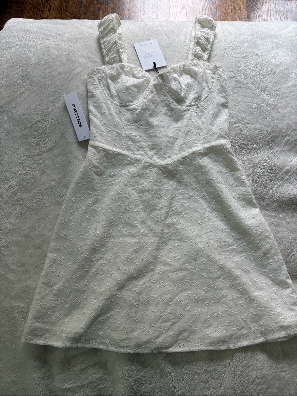 Princess Polly White Eyelet Mini Dress